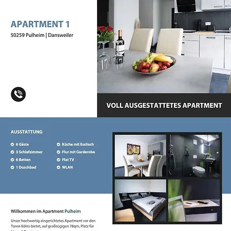 Blauer Stein Apartments Wh4 Pulheim Extérieur photo